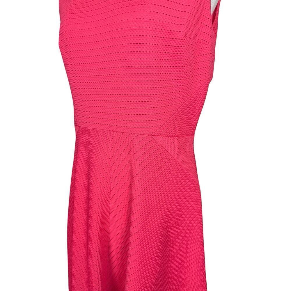 Covington Coral Pink Dress Women Size 12 Fit and Flare Beaded Office Wear Party - Picture 11 of 13